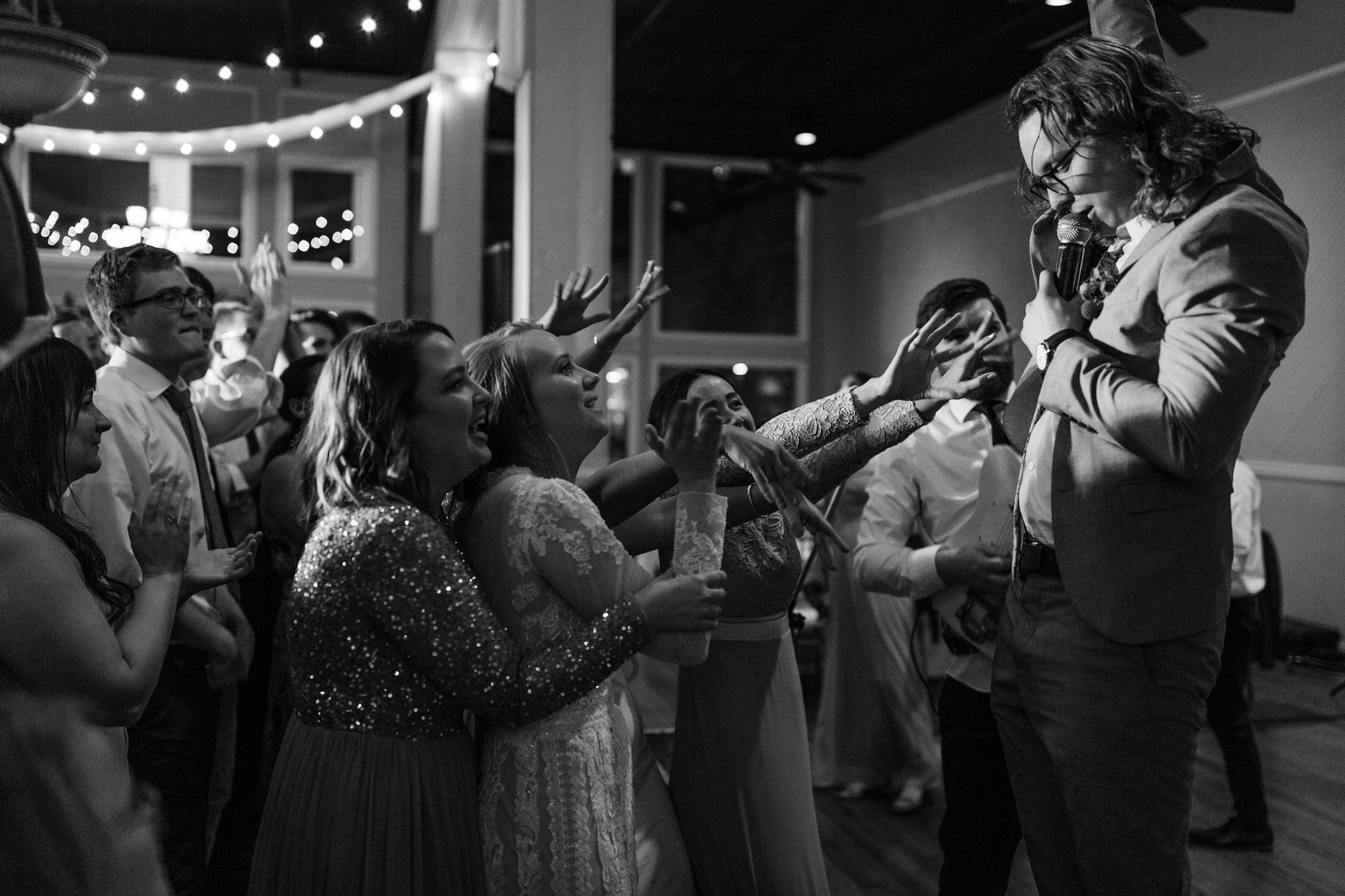 Groom Singing at Reception Tresca on 8th Lynchburg VA