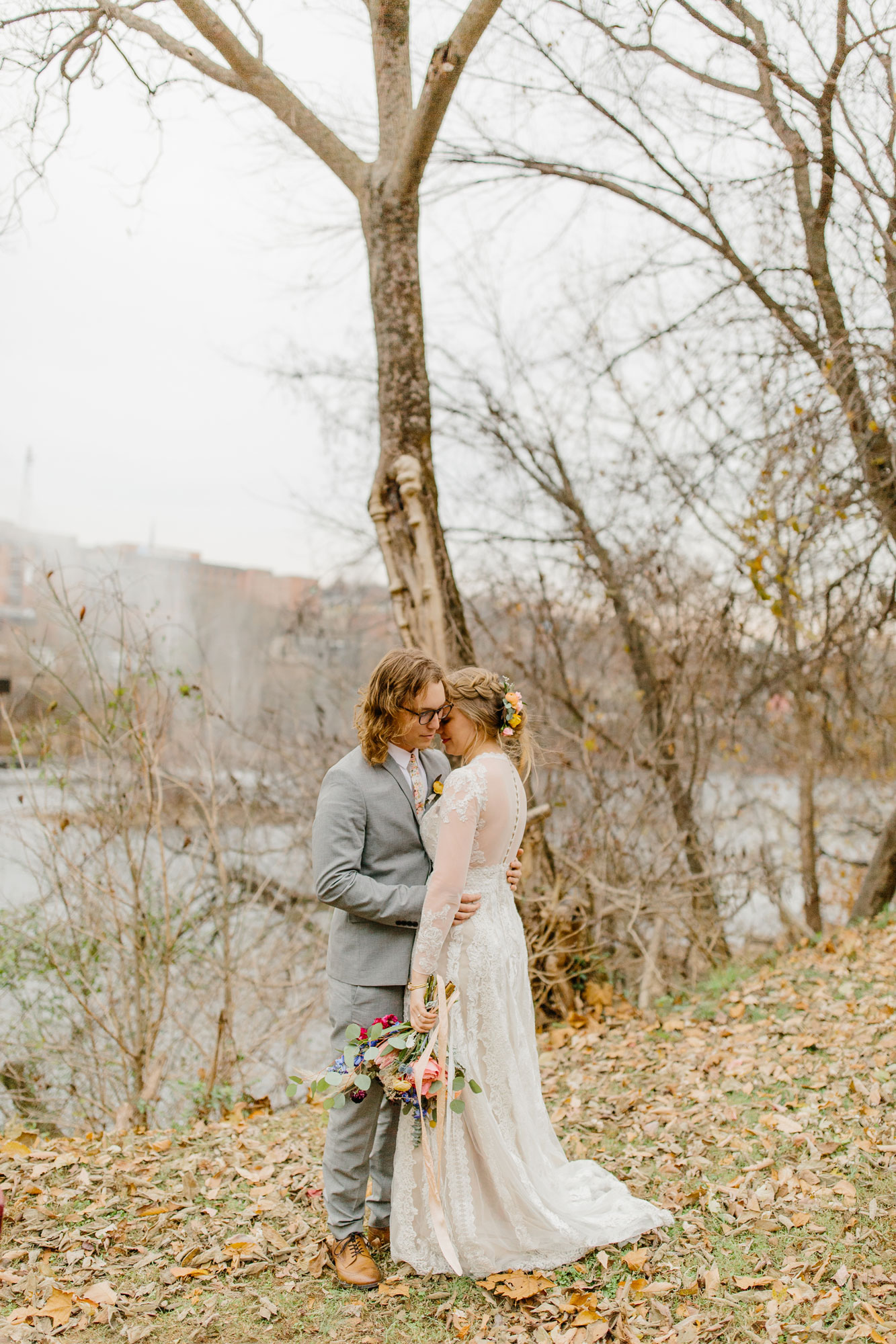 First Look Between Bride and Groom Lynchburg VA