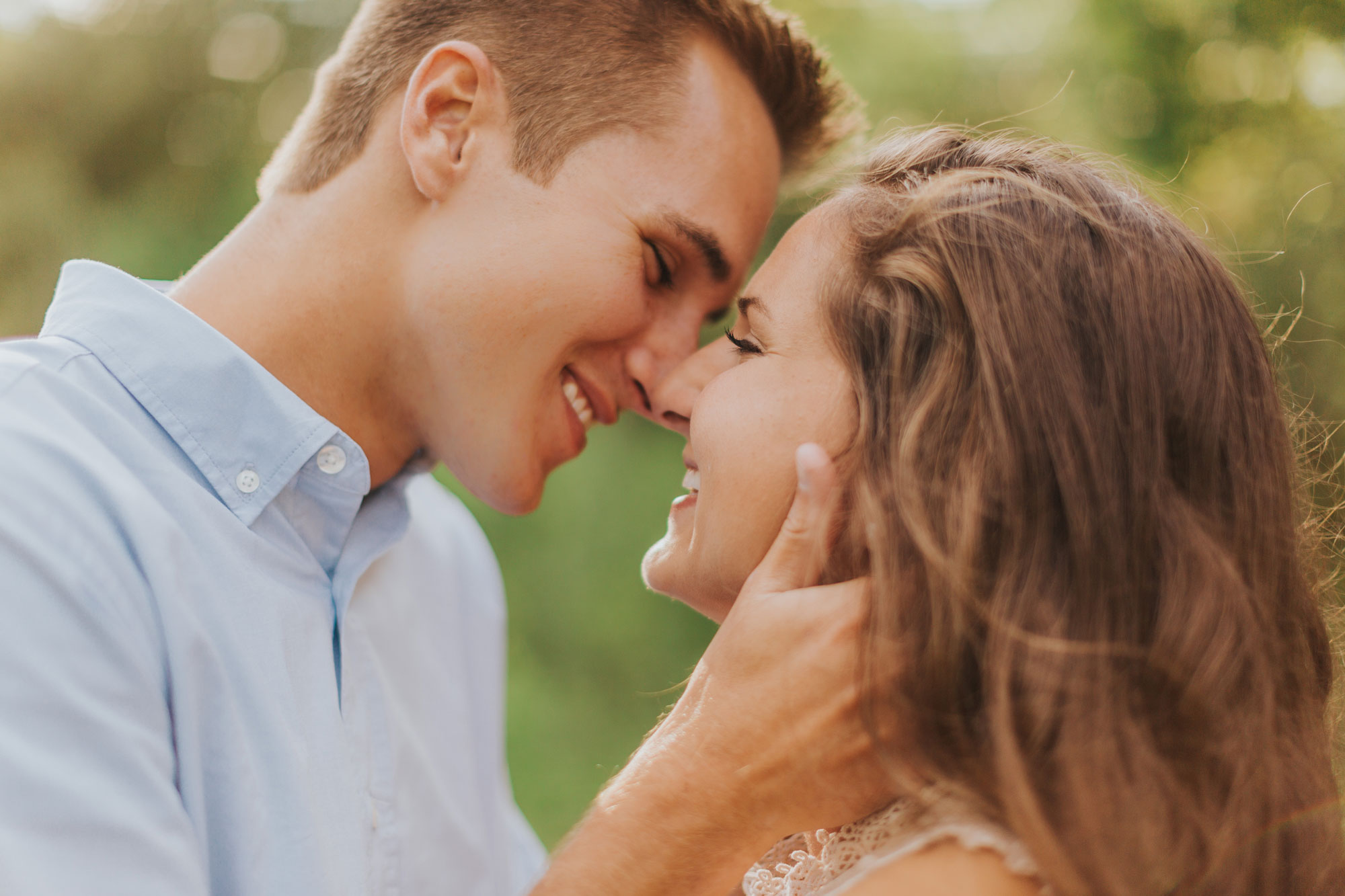 Engaged Couple Snuggling Montour Perserve PA