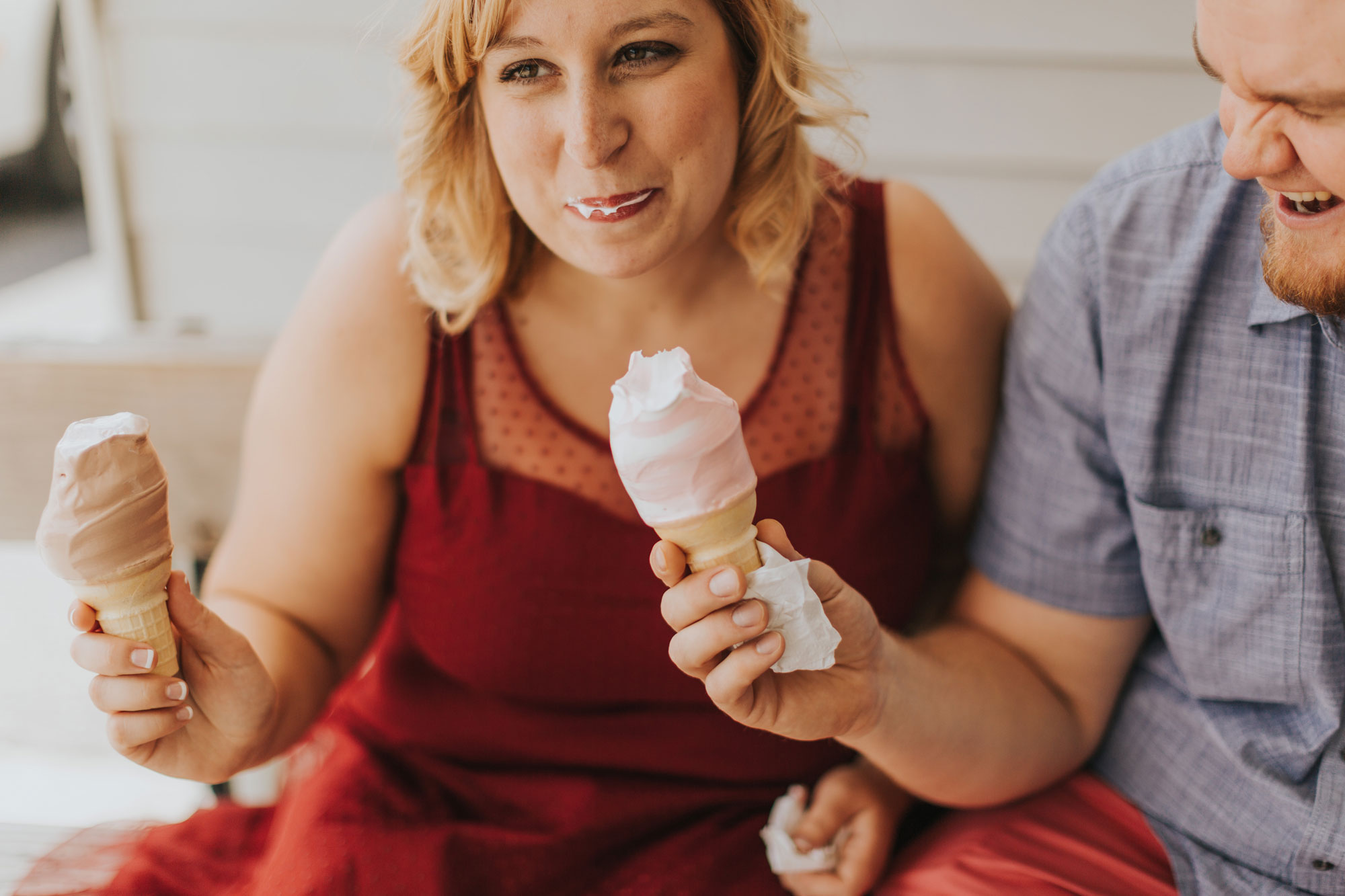 Engaged Couple Eating Icecream Amy's Frosty Freeze PA