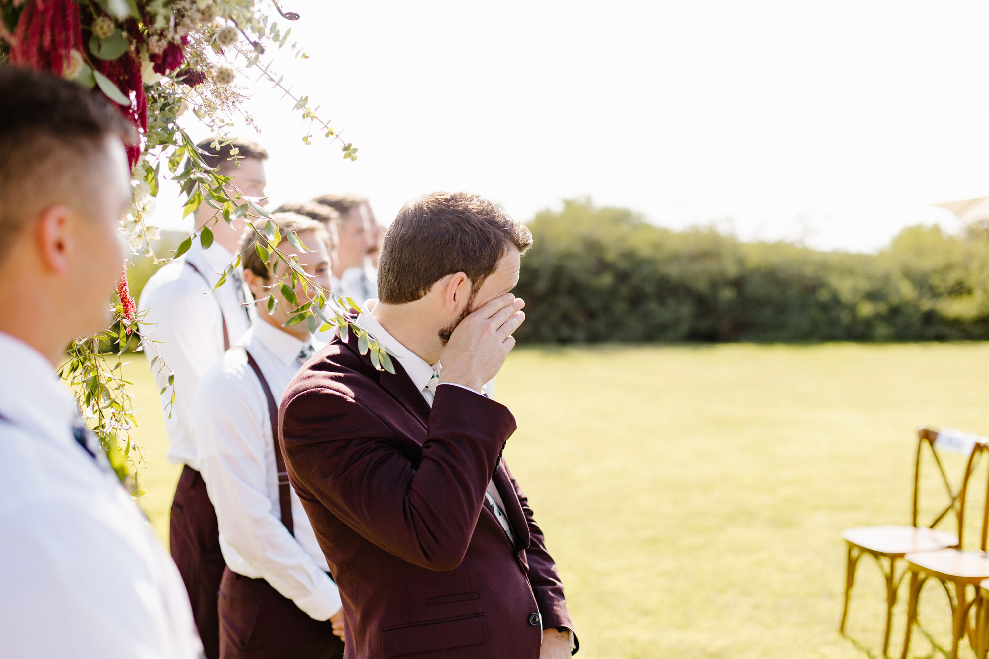 Groom Tearing up During the Ceremony