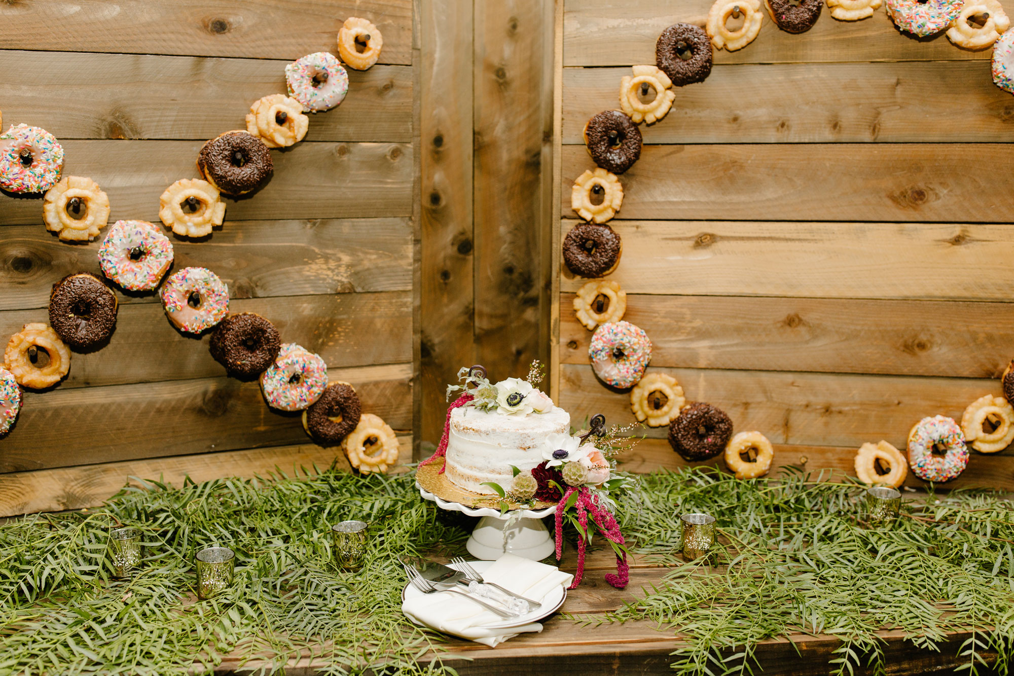 Scrumptious Cake Table with Donuts spelling X and O
